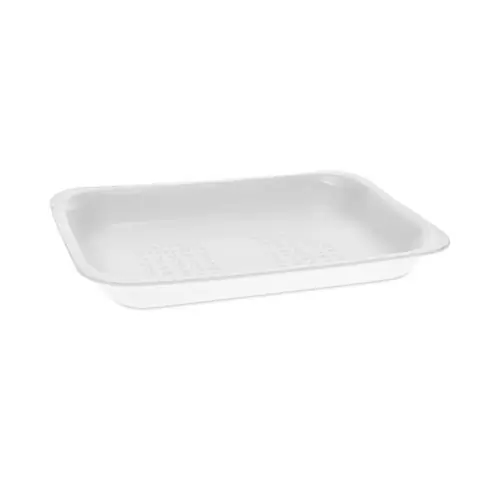 Pactiv Evergreen Meat Tray, #2, 8.38 x 5.88 x 1.21, White, Foam, 500/Carton