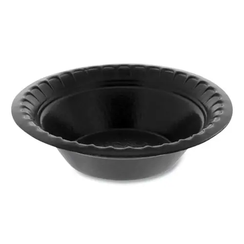 Pactiv Evergreen Placesetter Deluxe Laminated Foam Dinnerware, Bowl, 4 oz, Black, 1,250/Carton