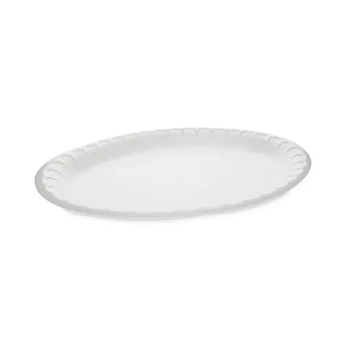 Pactiv Evergreen Placesetter Satin Non-Laminated Foam Dinnerware Platter, White, 8.5" x 11.5", 500/Carton