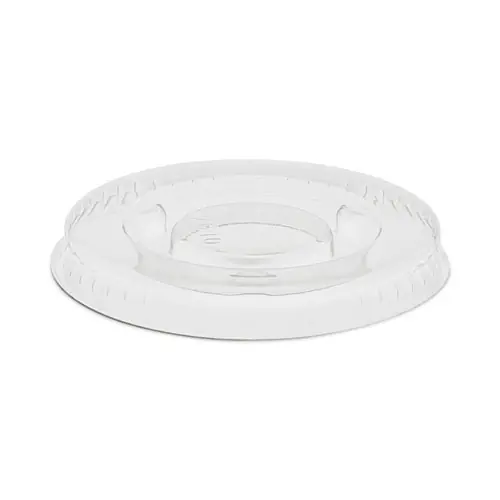 Pactiv Evergreen Plastic Portion Cup Lid, Fits 0.5 oz to 1 oz Portion Cups, Clear, 100/Sleeve, 25 Sleeves/Carton