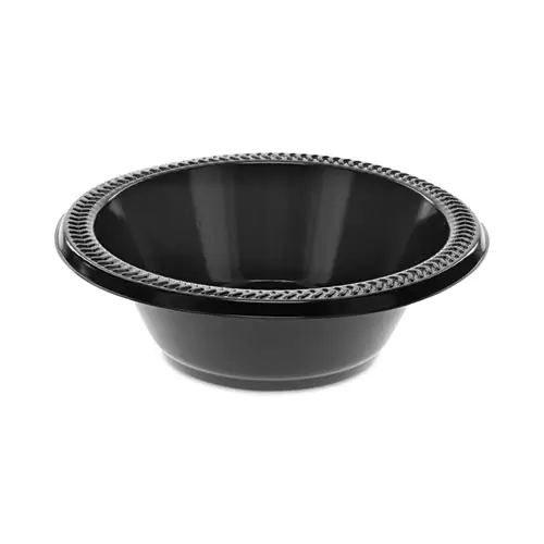 Pactiv Evergreen Prairieware Impact Plastic Dinnerware Bowl, 12 oz, Black, 1,000/Carton