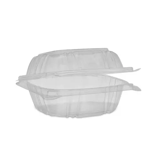 Pactiv Evergreen SENSATION SmartLock Hinged Lid Container, 5.24 x 5.25 x 2.57, Clear, Plastic, 375/Carton