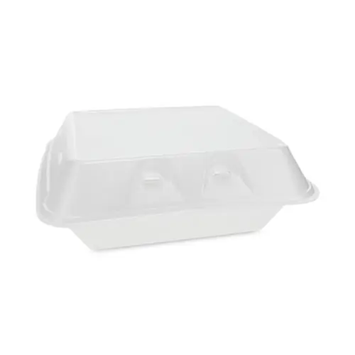 Pactiv Evergreen SmartLock Vented Foam Hinged Lid Container, 3 Compartments, 9 x 9.25 x 3.25, White, 150/Carton