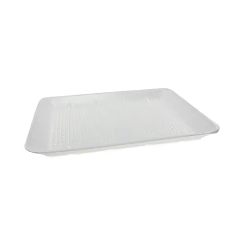 Pactiv Evergreen Supermarket Tray, #1014 Family Pack Tray, 13.88 x 9.88 x 1, White, Foam, 100/Carton