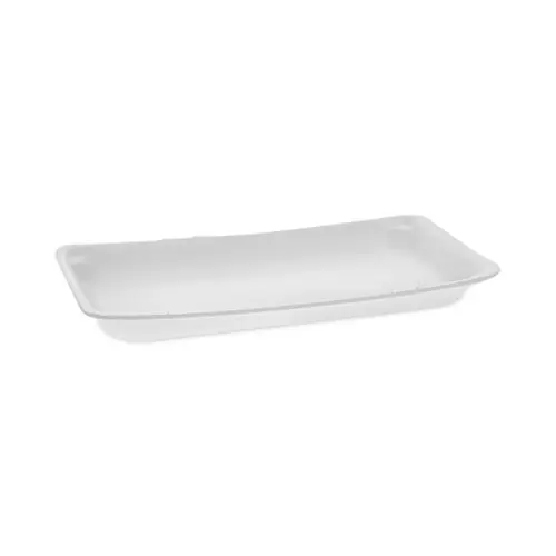 Pactiv Evergreen Supermarket Tray, #10P, 10.75 x 5.5 x 1.2, White, Foam, 400/Carton
