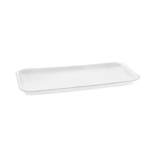 Pactiv Evergreen Supermarket Tray, #10S, 10.75 x 5.7 x 0.65, White, Foam, 500/Carton