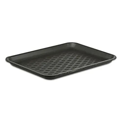 Pactiv Evergreen Supermarket Tray #27S, Black, Foam, 250/Carton
