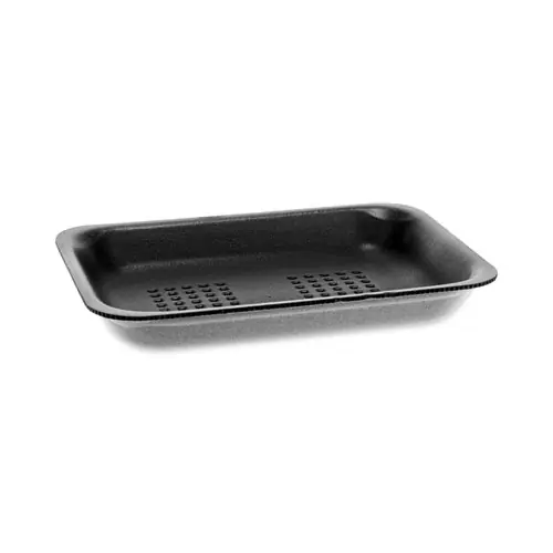 Pactiv Evergreen Supermarket Tray #2, Black, Foam, 500/Carton
