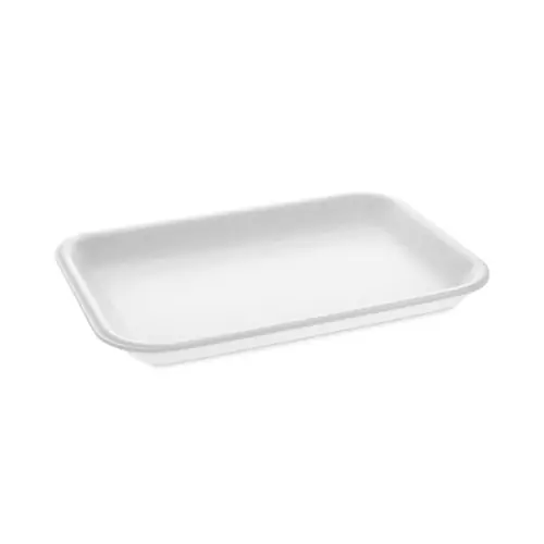 Pactiv Evergreen Supermarket Tray, #2, White Foam, 8.2" x 5.7" x 0.91", 500/Carton
