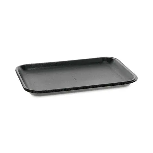 Pactiv Evergreen Supermarket Tray, #2S, Black, Foam, 500/Carton