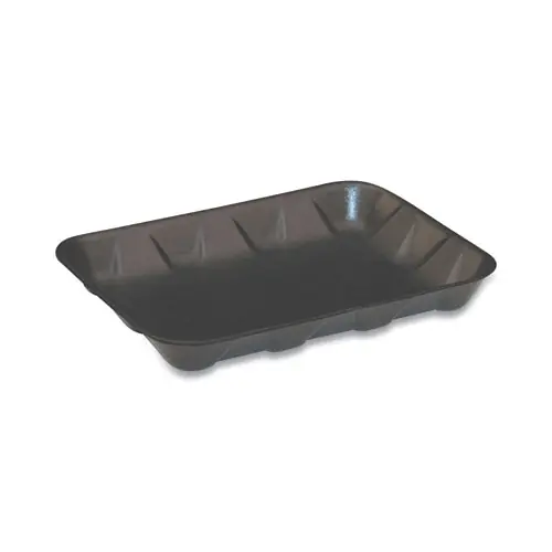 Pactiv Evergreen Supermarket Tray #4D, Black, Foam, 400/Carton