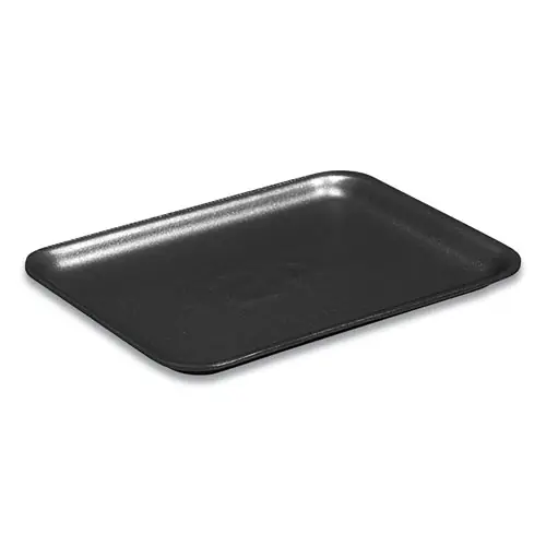 Pactiv Evergreen Supermarket Tray #4PZ, Black Foam, 9.25" x 7.25" x 1.38", 400/Carton