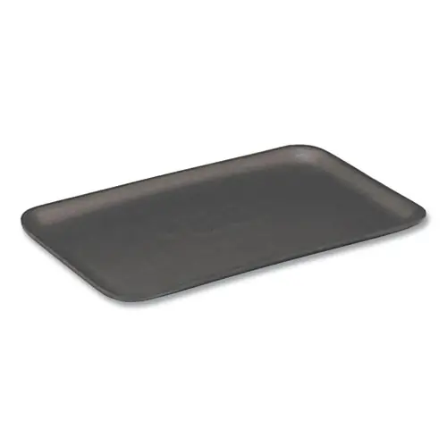 Pactiv Evergreen Supermarket Tray, #7S, 5.63 x 14.16 x 0.67, Black, Foam, 250/Carton