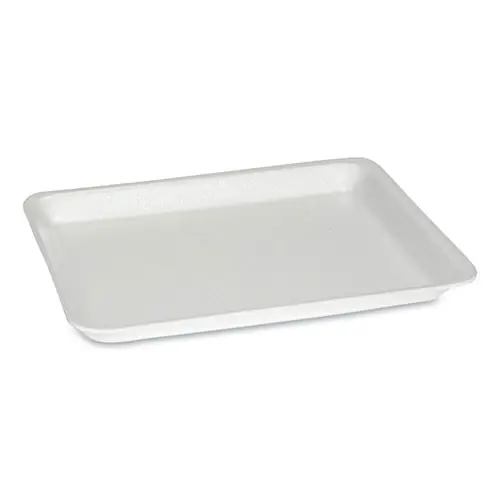 Pactiv Evergreen Supermarket Tray #8S, White Foam, 10.5" x 8.25" x 0.7" - 500/Carton