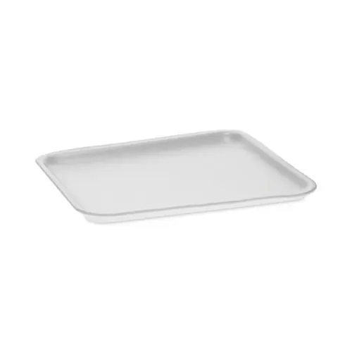 Pactiv Evergreen Supermarket Tray, #8S, 10 x 8 x 0.65, White, Foam, 500/Carton