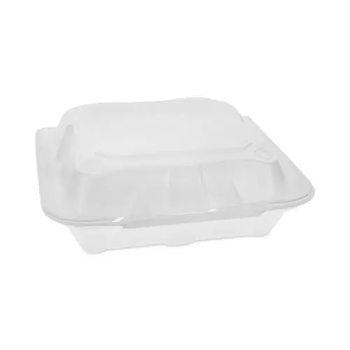 Pactiv Evergreen Vented Foam Hinged Lid Container, 8.42 x 8.15 x 3, White