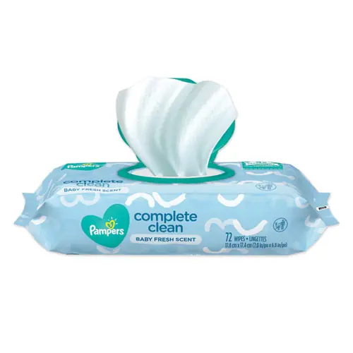 Pampers® Complete Clean Baby Wipes, Baby Fresh, White, 72 Wipes/Pack, 8 Packs/Carton