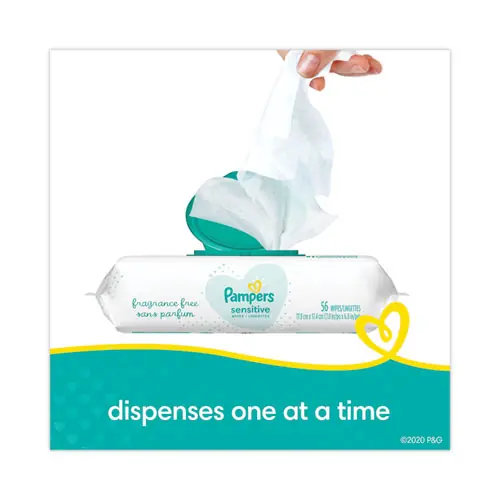 Pampers® Sensitive Baby Wipes, Unscented, White, 56/Pack