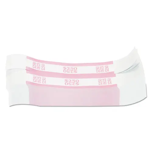 Pap-R Products Currency Straps, Pink, $250 in Dollar Bills, 1000 Bands/Pack