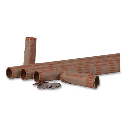 Pap-R Products Preformed Tubular Coin Wrappers, Quarters, 1000 Wrappers/Box