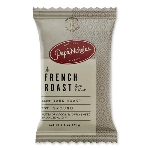 PapaNicholas® Coffee Premium Coffee, French Roast, 18/Carton