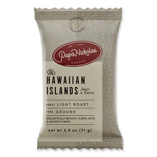 PapaNicholas® Coffee Premium Coffee, Hawaiian Islands Blend, 18/Carton