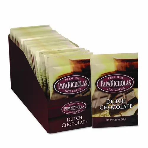 PapaNicholas® Coffee Premium Hot Cocoa, Dutch Chocolate, 24/Carton