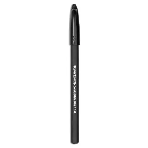 Paper Mate® ComfortMate Ultra Ballpoint Pen, Medium, 1 mm, Black Ink, Black Barrel, Dozen