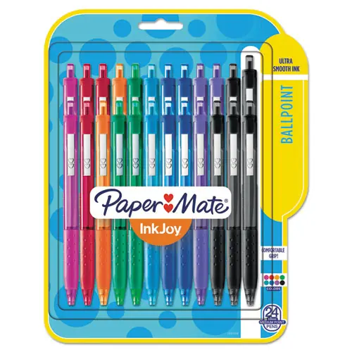 Paper Mate® InkJoy 300 RT Ballpoint Pen, Retractable, Medium 1 mm, Assorted Ink and Barrel Colors, 24/Pack