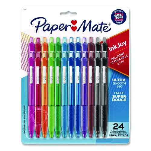 Paper Mate® InkJoy 300 RT Ballpoint Pen, Retractable, Medium, 1 mm, Assorted Colors, 24/Set
