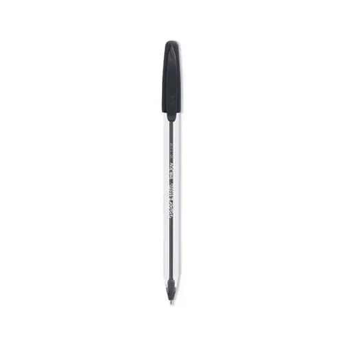 Paper Mate® InkJoy 50ST Ballpoint Pen, Stick, Medium 1 mm, Black Ink, Clear Barrel, Dozen