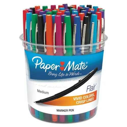 Paper Mate® Point Guard Flair Felt Tip Porous Point Pen, Bold 1.4 mm, Assorted Colors, 48 Pack