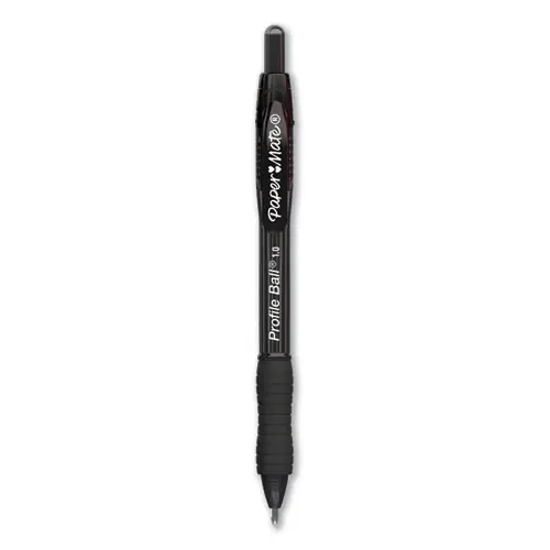 Paper Mate® Profile Retractable Ballpoint Pen, Medium 1 mm, Black Ink, Translucent Black Barrel, 36/Pack