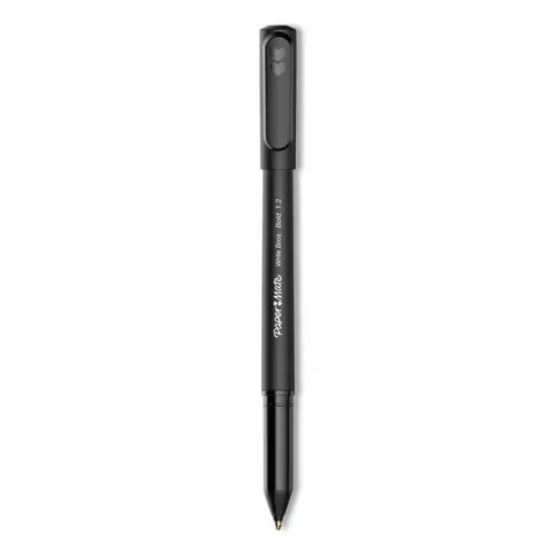 Paper Mate® Write Bros. Ballpoint Pen, Stick, Bold 1.2 mm, Black Ink, Black Barrel, Dozen