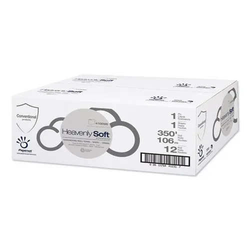 Papernet® Heavenly Soft Standard Hardwound Roll Paper Towel, 1-Ply, 7.8" x 350 ft, White, 12 Rolls/Carton