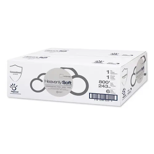 Papernet® Heavenly Soft Standard Hardwound Roll Towel, 1-Ply, 7.8" x 800 ft, White, 6 Rolls/Carton