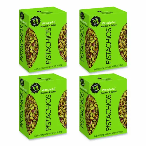 Paramount Farms® Wonderful No Shells Pistachios, Roasted and Salted, 0.75 oz Bag