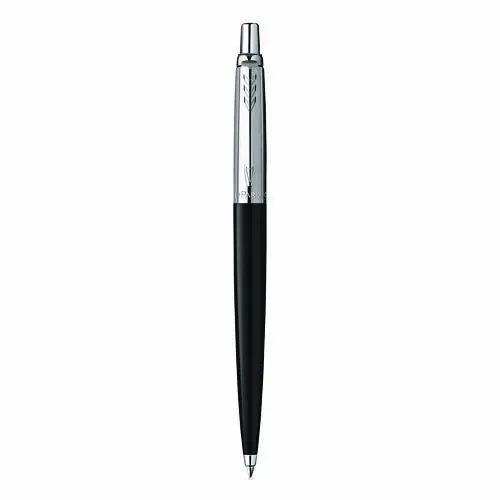 Parker® Jotter Ballpoint Pen, Retractable, Medium 0.7 mm, Blue Ink, Black/Chrome Barrel