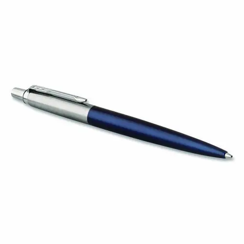 Parker® Jotter Ballpoint Pen, Retractable, Medium 1 mm, Blue Ink, Royal Blue/Chrome Barrel