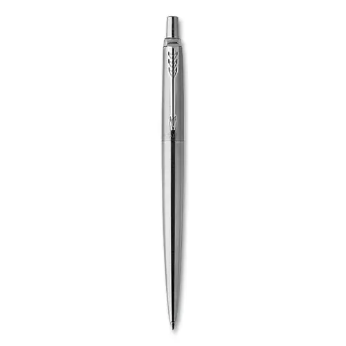 Parker® Jotter Gel Pen, Retractable, Medium Point, 0.7 mm, Black Ink, Stainless Steel Barrel