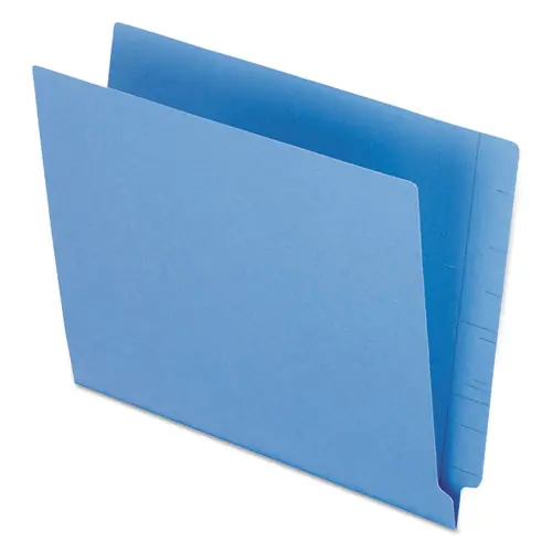 Pendaflex® Colored End Tab Folders with Reinforced Double-Ply Straight Cut Tabs, Letter Size, Blue, 100/Box