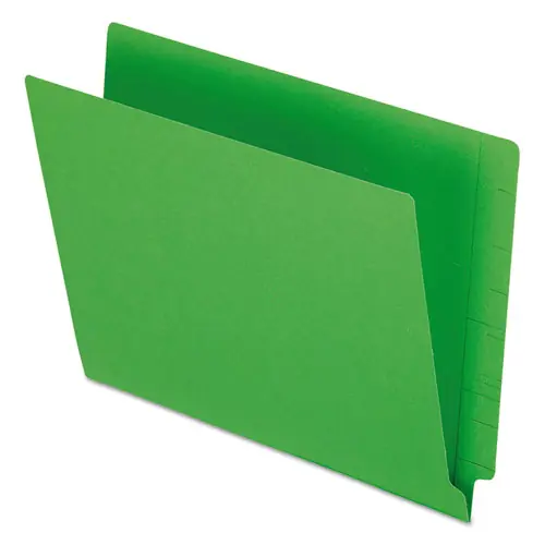 Pendaflex® Colored End Tab Folders with Reinforced Double-Ply Straight Cut Tabs, Letter Size, 0.75" Expansion, Green, 100/Box