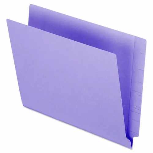 Pendaflex® Colored End Tab Folders with Reinforced Double-Ply Straight Cut Tabs, Letter Size, 0.75" Expansion, Purple, 100/Box