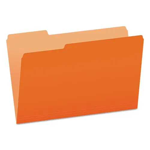 Pendaflex® Colored File Folders, 1/3-Cut Tabs, Legal Size, Orange/Light Orange, 100/Box