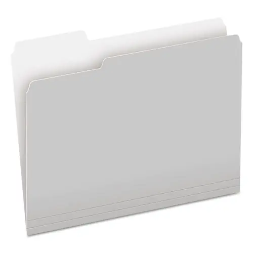 Pendaflex® Colored File Folders, 1/3-Cut Tabs: Assorted, Letter Size, Gray/Light Gray, 100/Box
