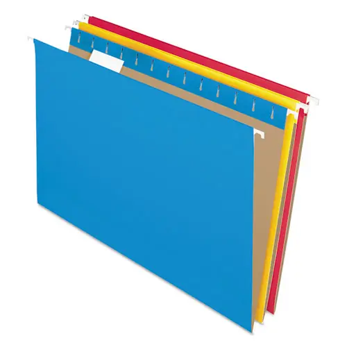 Pendaflex® Colored Hanging Folders, Legal Size, 1/5-Cut Tabs, Assorted Colors, 25/Box