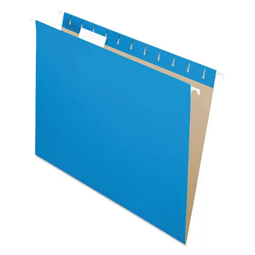 Pendaflex® Colored Hanging Folders, Letter Size, 1/5-Cut Tabs, Blue, 25/Box