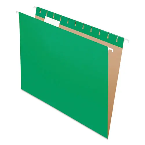 Pendaflex® Colored Hanging Folders, Letter Size, 1/5-Cut Tabs, Bright Green, 25/Box