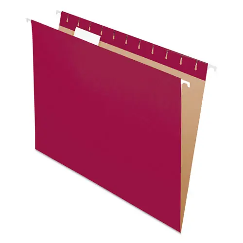 Pendaflex® Colored Hanging Folders, Letter Size, 1/5-Cut Tabs, Burgundy, 25/Box