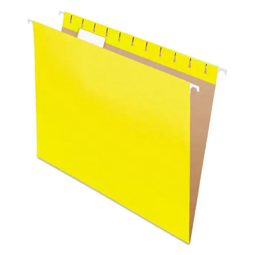 Pendaflex® Colored Hanging Folders, Letter Size, 1/5-Cut Tabs, Yellow, 25/Box
